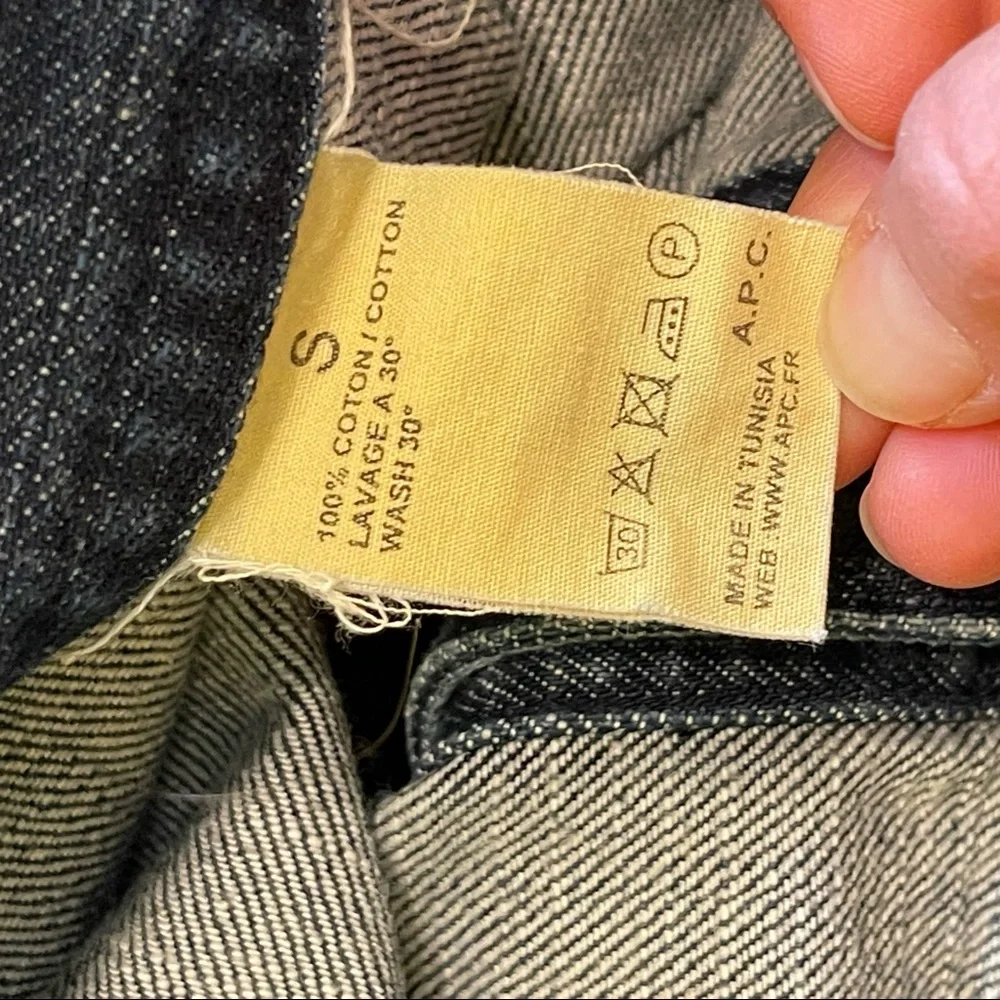 APC MADRAS button front denim A-line skirt S - Picture 3 of 5